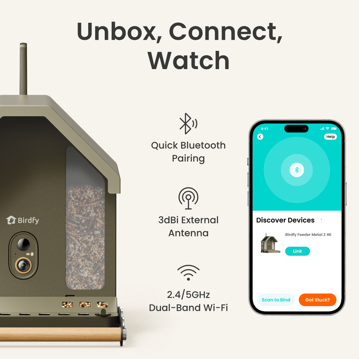 Feeder Metal 2 4K - Smart Bird Feeder with Camera