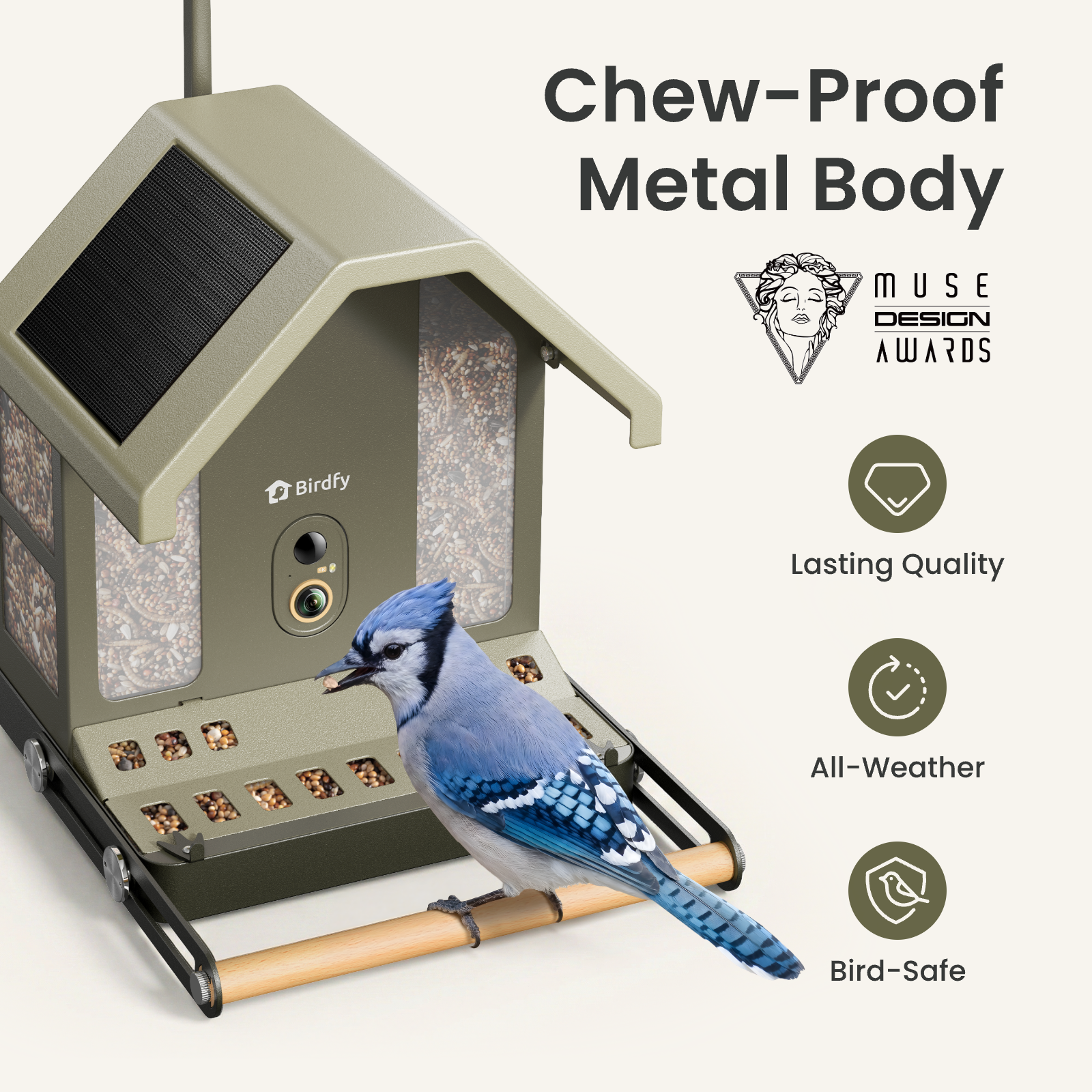 Feeder Metal 2 4K - Smart Bird Feeder with Camera